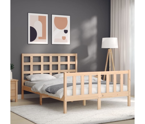 Estructura de cama sin colchón madera de pino blanca 140x200 cm