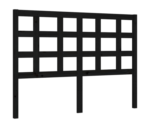 Estructura de cama con cabecero madera maciza negro 140x200 cm