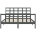 Estructura de cama matrimonio con cabecero madera maciza gris