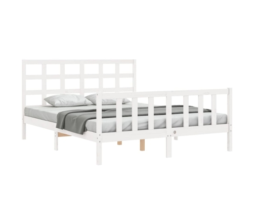 Estructura de cama sin colchón madera maciza de pino 160x200 cm