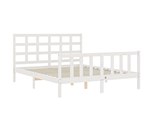 Estructura de cama sin colchón madera maciza de pino 160x200 cm