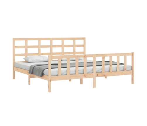 Estructura de cama con cabecero madera maciza 180x200 cm