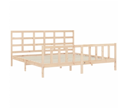 Estructura de cama con cabecero madera maciza 180x200 cm