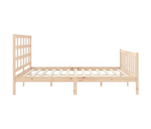 Estructura de cama con cabecero madera maciza 180x200 cm