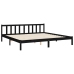 Estructura de cama con cabecero madera maciza negro 180x200 cm