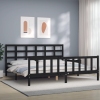 Estructura de cama con cabecero madera maciza negro 180x200 cm