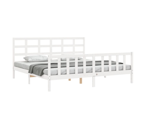 Estructura de cama sin colchón madera maciza blanca 200x200 cm