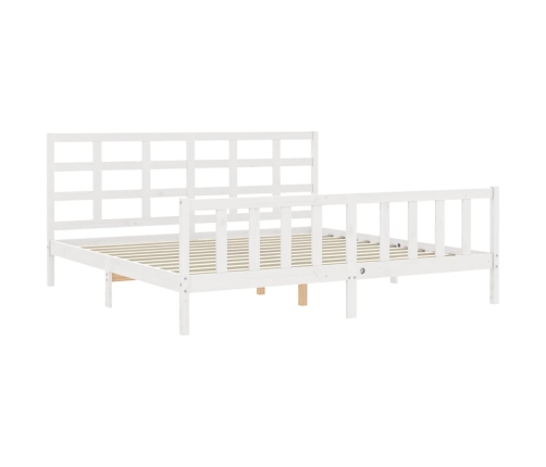 Estructura de cama sin colchón madera maciza blanca 200x200 cm