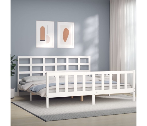 Estructura de cama sin colchón madera maciza blanca 200x200 cm