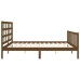 Estructura cama y cabecero madera maciza marrón miel 200x200 cm