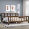 Estructura cama y cabecero madera maciza marrón miel 200x200 cm