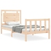 Estructura de cama individual con cabecero madera maciza