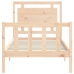 Estructura de cama individual con cabecero madera maciza