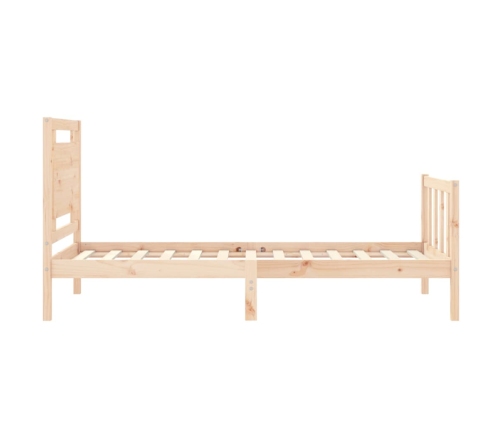 Estructura de cama individual con cabecero madera maciza