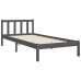 vidaXL Estructura de cama individual con cabecero madera maciza gris