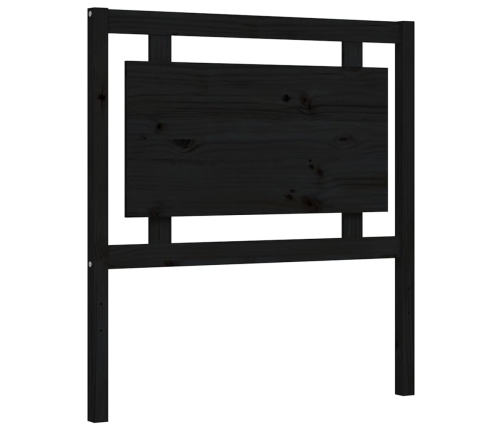 Estructura de cama con cabecero madera maciza negro 90x190 cm