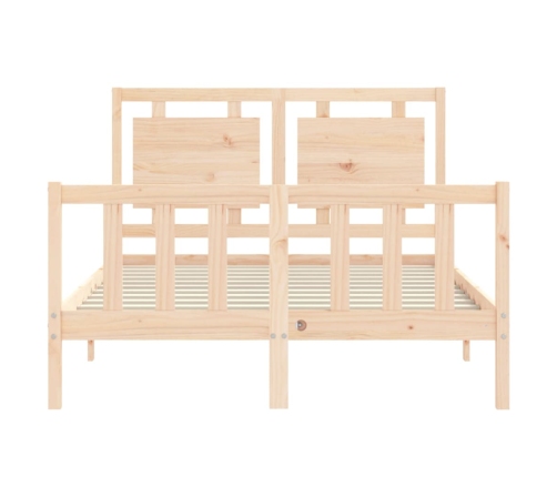 Estructura de cama de matrimonio con cabecero madera maciza