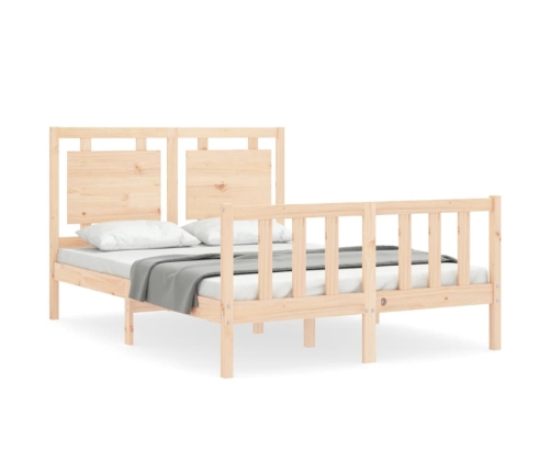 Estructura de cama sin colchón madera maciza de pino 140x190 cm