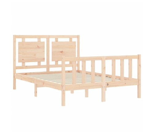 Estructura de cama sin colchón madera maciza de pino 140x190 cm