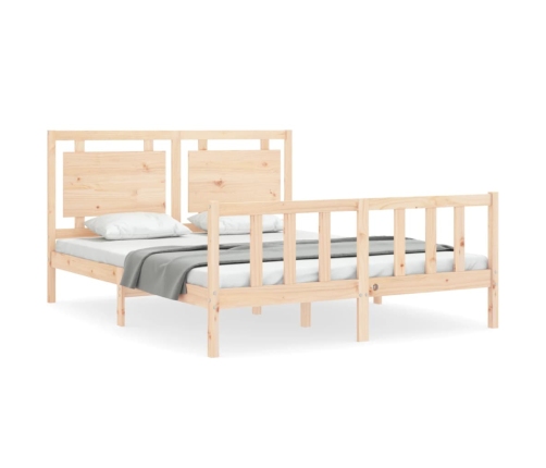 Estructura de cama sin colchón madera maciza de pino 160x200 cm