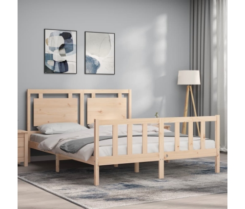 Estructura de cama sin colchón madera maciza de pino 160x200 cm