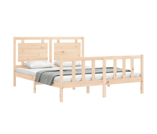 Estructura de cama sin colchón madera maciza de pino 160x200 cm