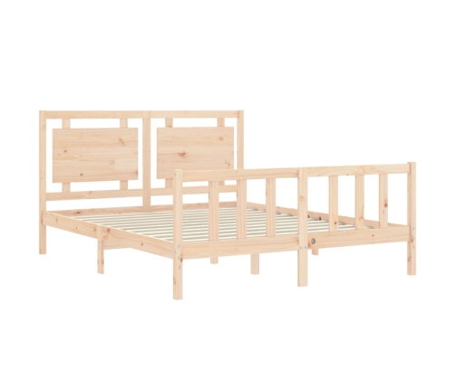 Estructura de cama sin colchón madera maciza de pino 160x200 cm