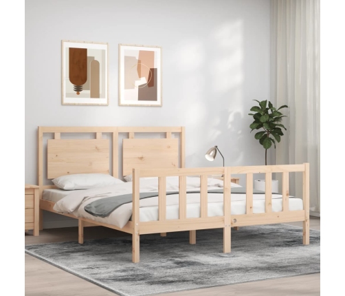 Estructura de cama sin colchón madera maciza de pino 160x200 cm