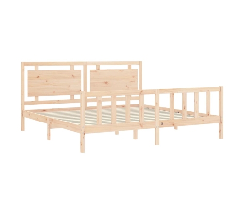 Estructura de cama con cabecero madera maciza 180x200 cm