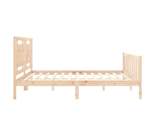 Estructura de cama con cabecero madera maciza 180x200 cm