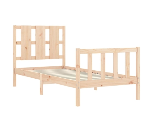 Estructura de cama sin colchón madera maciza de pino 90x190 cm