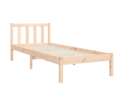 Estructura de cama sin colchón madera maciza de pino 90x190 cm