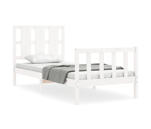 Estructura de cama sin colchón madera maciza blanca 90x190 cm