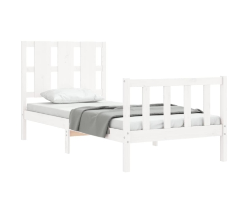 Estructura de cama sin colchón madera maciza blanca 90x190 cm