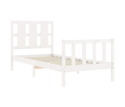 Estructura de cama sin colchón madera maciza blanca 90x190 cm