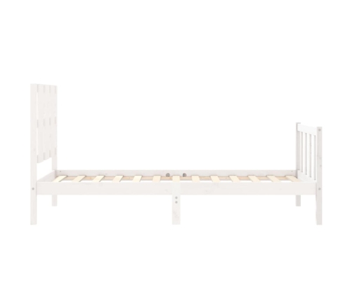 Estructura de cama sin colchón madera maciza blanca 90x190 cm