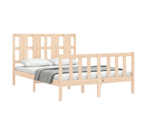 Estructura de cama sin colchón madera maciza de pino 140x190 cm