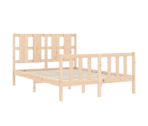 Estructura de cama sin colchón madera maciza de pino 140x190 cm