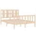 Estructura de cama sin colchón madera maciza de pino 140x190 cm