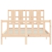 Estructura de cama sin colchón madera maciza de pino 140x190 cm