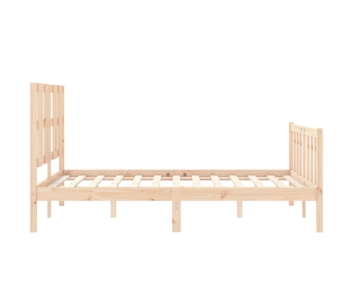 Estructura de cama sin colchón madera maciza de pino 140x190 cm