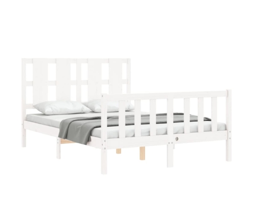 Estructura de cama sin colchón madera de pino blanca 140x190 cm