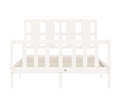 Estructura de cama sin colchón madera de pino blanca 140x190 cm