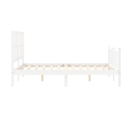 Estructura de cama sin colchón madera de pino blanca 140x190 cm