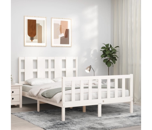 Estructura de cama sin colchón madera de pino blanca 140x190 cm