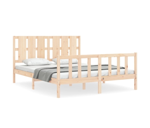 Estructura de cama sin colchón madera maciza de pino 160x200 cm