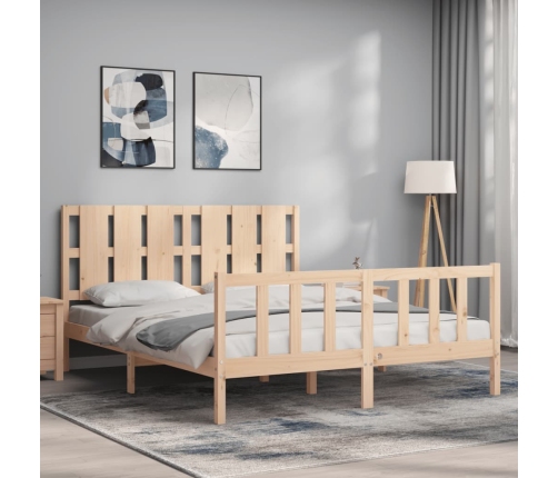 Estructura de cama sin colchón madera maciza de pino 160x200 cm