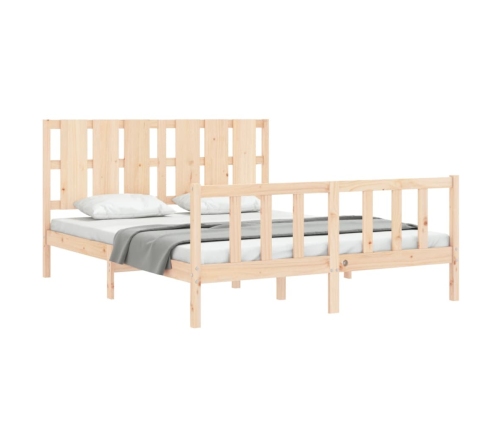 Estructura de cama sin colchón madera maciza de pino 160x200 cm