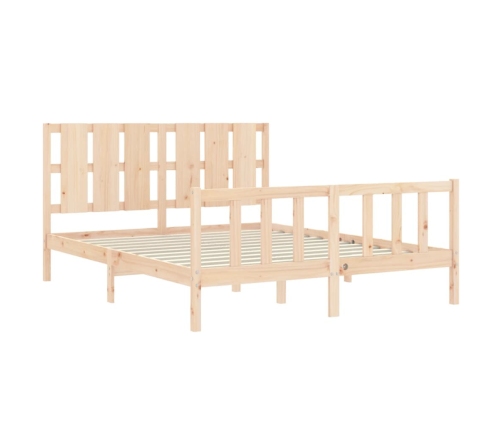 Estructura de cama sin colchón madera maciza de pino 160x200 cm