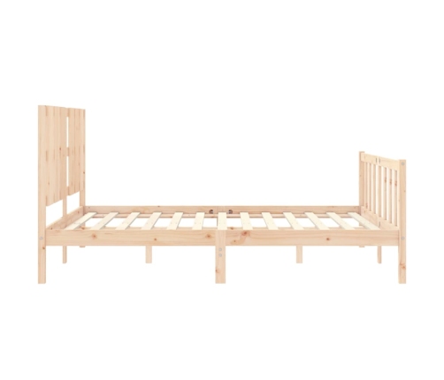 Estructura de cama sin colchón madera maciza de pino 160x200 cm